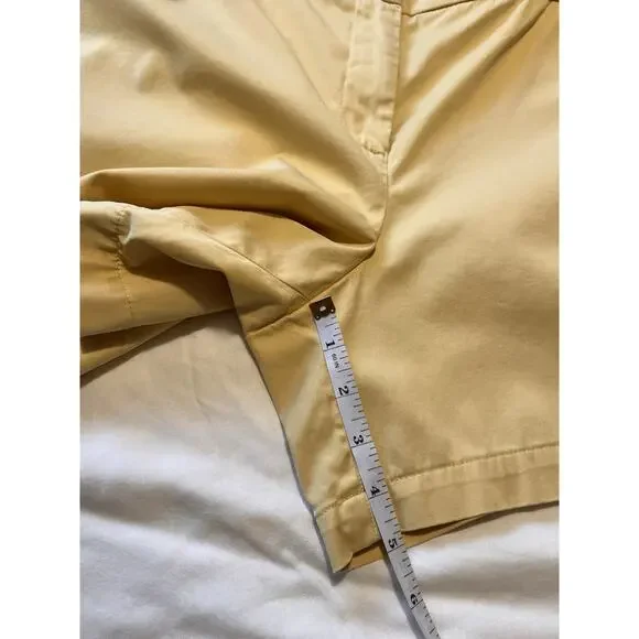 Talbots Women’s Size 16 Yellow Chino Shorts Cotton Stretch Mid Rise Flat Front - Picture 6 of 7